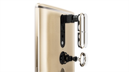 Schematic picture of Lenovo’s new PHAB2 Pro smartphone – the 3D camera module is seen above, with the fisheye lens below (Photo: Lenovo)