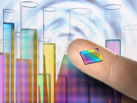 Der weltweit erste Biochip mit integrierter elektronischer Auswertung von Infineon Technologies ermöglicht die bedeutend schnellere, einfachere und kostengünstigere Diagnostik.