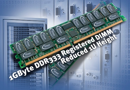 Infineon Technologies presents 1GByte DDR333 Registred Reduced Height Memory Based on FBGA Chip Packages
