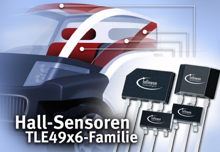 Infineons neue Hall-Sensoren der neuen TLE49x6-Famile kommen im Auto als Positions- bzw. Näherungsschalter beispielsweise in der Sitzeinstellung, im Gurtschloss, Fensterheber oder Schiebedach zum Einsatz.