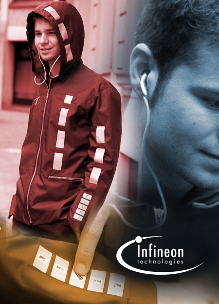 Infineon demonstrated the implementation of an audio modul into clothes and textile structures in a reliable and manufacturable way.