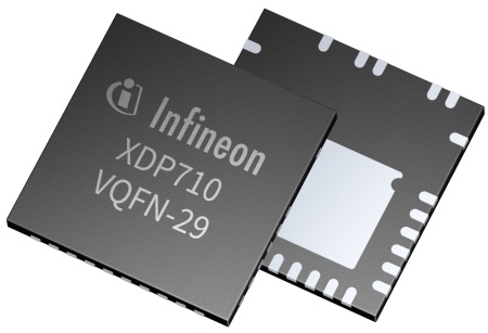 The XDP™ XDP710 digital controller is the first member of Infineon`s intelligent hot-swap controller and protection IC family. The hot-swap and system monitoring controller IC has a 5.5 V to 80 V input voltage range with transients up to 100 V for 500 ms.