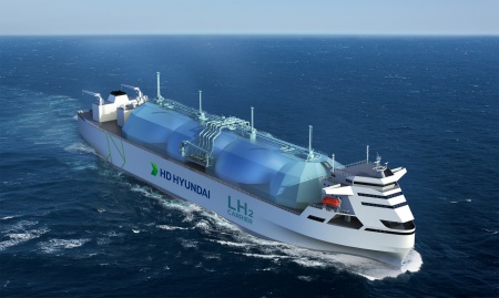 Infineon and HD KSOE jointly work on power solutions creating eco-friendly propulsion drives for ships that uses electricity and hydrogen as shown on this concept design of a LH2 carrier by HD KSOE. 