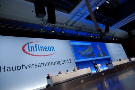 Hauptversammlung 2012 der Infineon Technologies AG am 8. März 2012 in München (ICM, Internationales Congress Center).