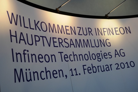 Annual General Meeting 2010 of Infineon Technologies AG at the ICM (Internationales Congress Center München) in Munich/Germany on February 11, 2010.