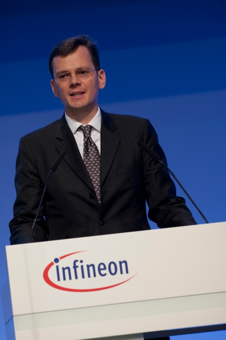 Dominik Asam, Member of the Managing Board and Chief Financial Officer, at the Infineon Annual General Meeting on February 17, 2011 in Munich, Germany.