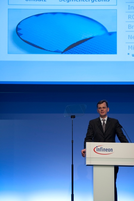 Dominik Asam, Member of the Managing Board and Chief Financial Officer, at the Infineon Annual General Meeting on February 17, 2011 in Munich, Germany.