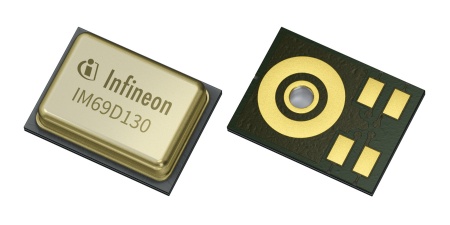 Infineon’s dual backplate MEMS technology uses a membrane embedded within two backplates thus generating a truly differential signal. The SNR is improved by 6 dB to 70 dB which is equivalent to doubling the distance from which a user can give a voice command that is captured by the microphone.