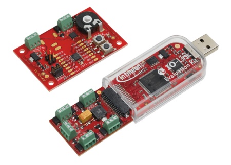 Infineon's USB evaluation kit supports the IO-Link V1.1 standard to easily evaluate an IO-Link master and device configuration.