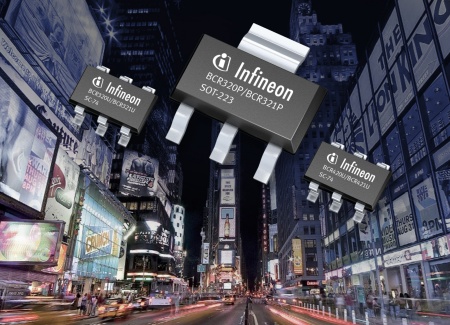 Infineon's BCR320 and BCR420 linear LED driver product families are specifically designed for use in 0.5W LEDs with a typical current of 150mA to 200mA. The dimensions of the SC-74 package are 2.9mm x 2.5mm x 1.1mm, those of the SOT-223 package 6.5mm x 7.0mm x 1.6mm.