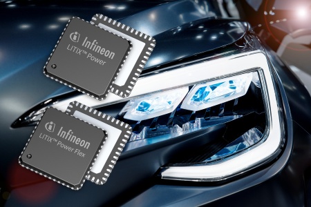 The LED drivers LITIX™ Power Flex and LITIX™ Power are specifically designed for automotive front lights. They address flexible DC/DC driver solutions supporting LED systems of up to 50 W and even above. They can drive many medium-power LEDs with string voltages of up to 55 V or few LEDs with high currents of up to 3 A and more.