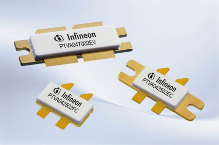 Infineon offers 50V LDMOS transistors designed for use in UHF TV broadcast transmitters.