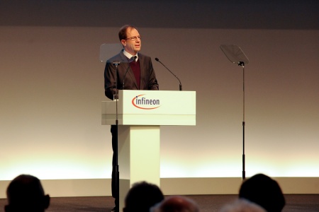 Dr. Reinhard Ploss, Vorstandsvorsitzender der Infineon Technologies AG, bei seiner Rede auf der Hauptversammlung 2015.