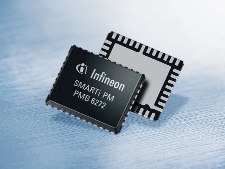 The SMARTi PM (PMB 6272) is a quad-band single-chip CMOS transceiver for GSM/GPRS/EDGE 850/900/1800/1900 voice and high-performance data transfer applications.<br><br>Der SMARTi PM (PMB 6272) ist ein CMOS-Single-Chip für Sprach- und Datentransfer-Applikationen. Er unterstützt die Standards GSM/GPRS/EDGE850/900/1800/1900.