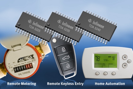 Infineon's TDA5240, TDA5235 undTDA5225 wireless control receivers offer highest sensitivity, low power consumption and flexible multi-protocol support for automotive (RKE, TPMS), industrial and consumer applications (remote metering, cordless alarm systems, home automation).