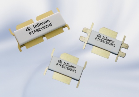 Die neue Familie von Infineon LDMOS-Leistungstransistoren ist für den Einsatz in Mobilfunk-Basisstationen für Breitbandübertragungen ausgelegt