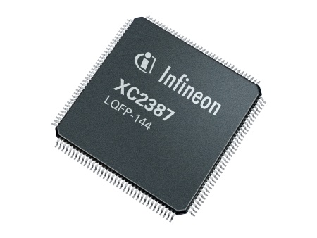 The XC2387 is a member of the X2300 microcontroller family for automotive safety applications (i.e. airbags, power steering). It offers 32-bit performance.