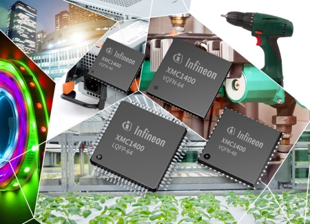 The XMC1400 microcontrollers offer greater control performance and additional connectivity than the earlier XMC1000 products. Target applications are actuators in industrial automation, digital power conversion for the control of LED lamps and multiphase electric motors, and the electronic control of small combustion engines such as those in lawnmowers, chainsaws, or generators.