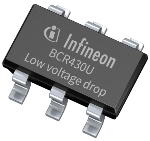 Infineon package image BCR430U LED lighting linear LED driver low-voltage drop