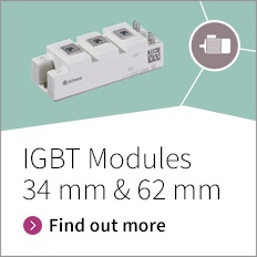 Promotion banner for 34mm and 62mm IGBT modules