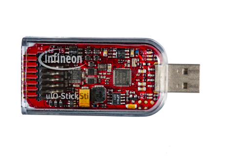 uIO STICK is an interface device for controlling Infineon boards/kits during run time
