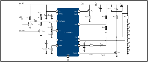 Boost LED driver with short circuit protection circuitry