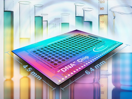 Der weltweit erste Biochip mit integrierter elektronischer Auswertung von Infineon Technologies ermöglicht die bedeutend schnellere, einfachere und kostengünstigere Diagnostik.