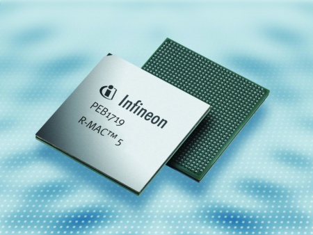 The single-chip R-MAC5 is a standard-compliant 5 Gbit/s RPR Media Access Controller allowing better integration of the benefits of RPR into SONET/SDH rings by supporting up to five rings in a complete RPR node compared to the existing  solutions supporting only one-half ring per chip.