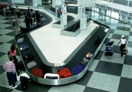 Baggage claim area at the airport.
