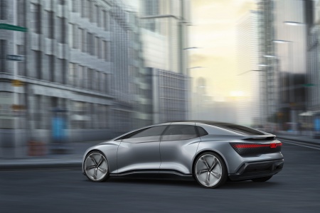 Leading car manufacturers have presented concept cars like the Audi AICON for future autonomous driving. Source: AUDI AG