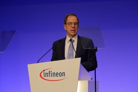 Dr. Reinhard Ploss, Vorstandsvorsitzender der Infineon Technologies AG, bei seiner Rede auf der Hauptversammlung 2019.