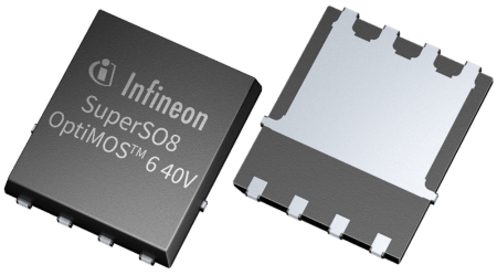 Infineon’s its new OptiMOS™ 6 power MOSFET 40 V family is available in SuperSO8 and PQFN packages.