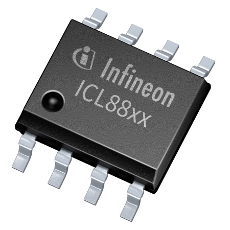 Infineon’s ICL88xx family of single-stage flyback controllers offers an external start-up circuit control signal for more flexibility and a cost-optimized bottom-up platform design for many applications. It has a comprehensive set of protection features, including a power limitation and secondary side over-voltage protection. The gate driver current enables designs up to 125 W with state-of-the-art MOSFETs.