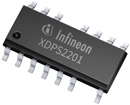 The half-bridge flyback topology of the XDPS2201 allows the implementation of CoolMOS™ MOSFETs to achieve highest system efficiency and power density. The controller is driving both high- and low-side MOSFETs in an asymmetric control manner. It features an integrated high-side driver that allows BOM savings of up to 20 external components. The topology enables a snubber-less design and the use of high voltage MOSFETs from 500 V and up.