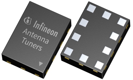 Infineon’s antenna tuners are suitable for Sub-7.2 GHz New Radio (NR) applications, supporting both 4G and 5G in smartphones, notebooks, wearables, VR headsets, smart home and other cellular applications. BGSA144ML10, BGSA400ML10 and BGSA403ML10 are available in the 1.1 x 1.5 mm2 TSLP 10-pin package, BGSA14M2N10 comes in the 0.95 x 1.3 mm2 TSNP 10-pin package with 350 μm pad pitch.