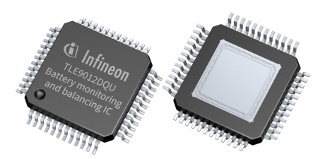 The BMS solution was designed to meet the system requirements for new energy vehicle. It adopts different chips from Infineon, for example the latest generation of the Li-ion battery monitoring and balancing IC TLE9012DQU or the the iso UART transceiver IC TLE9015DQU