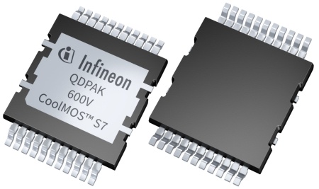 Infineon is expanding its CoolMOS™ S7 family of high-voltage superjunction (SJ) MOSFETs, targeting various applications. The portfolio extension includes innovative QDPAK top-side cooling packages, offering a low RDS(on) of only 10 mΩ, which contributes to higher efficiency and improved system performance.