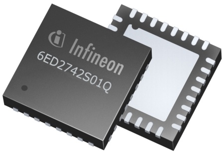 Infineon’s MOTIX™ 3-phase 160 V gate driver IC 6ED2742S01Q features an integrated power management unit and provides a 1 A source and 2 A sink current with independent under-voltage lock-out for both high-side and low-side gate drives. The device offers a propagation delay of 100 ns and a minimum dead time of 100 ns with built-in delay matching. As a result, the driver enables high switching frequencies with reduced level shift losses.