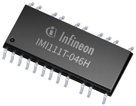 Infineon’s new intelligent power module (IPM) series iMOTION™ IMI110 combines the iMOTION Motion Control Engine (MCE) with a three-phase gate driver and 600 V/2 A or 600 V/4 A IGBTs in a compact DSO-22 package. The integrated motor controller series is suitable for motors in small and large household appliances as well as fans and pumps with typically 70 W output power. Depending on the system design, even higher outputs can be achieved.