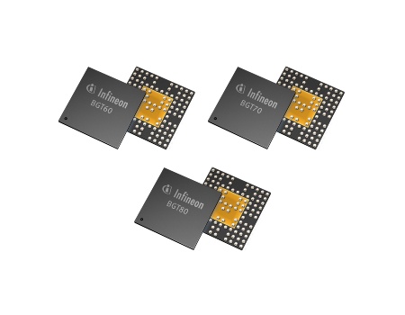 Die Bausteine der BGTx0-Familie von Infineon werden in einem Standard-Kunststoffgehäuse geliefert und ersetzen als Single-Chip-Lösung mehr als zehn diskrete Bausteine in bisherigen Systemdesigns.
