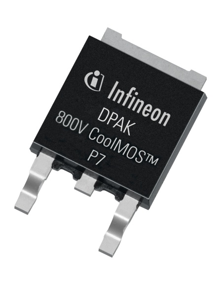 The 800 V CoolMOS P7 series offers up to 0.6 percent efficiency gain which translates into 2 to 8 °C lower MOSFET temperature compared to similar products. The MOSFET is easy to drive and to design-in due to its industry leading V(GS)th of 3 V and the smallest VGS(th) variation of only ±0.5 V.