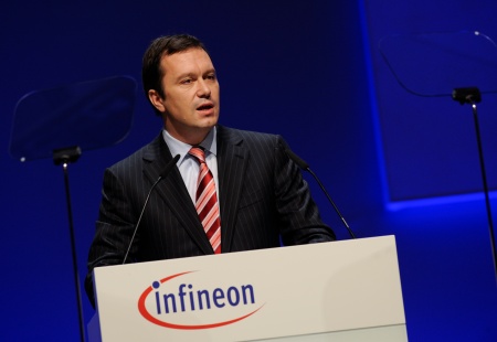Infineon Technologies offers innovative technologies addressing three central challenges to modern society: energy efficiency, communications, and security. The photo shows Dr. Marco Schröter, Member of the Management Board and CFO of Infineon Technologies AG, at the Infineon Annual General Meeting on February 11, 2010 in Munich, Germany.