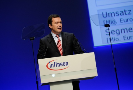 Infineon Technologies offers innovative technologies addressing three central challenges to modern society: energy efficiency, communications, and security. The photo shows Dr. Marco Schröter, Member of the Management Board and CFO of Infineon Technologies AG, at the Infineon Annual General Meeting on February 11, 2010 in Munich, Germany.