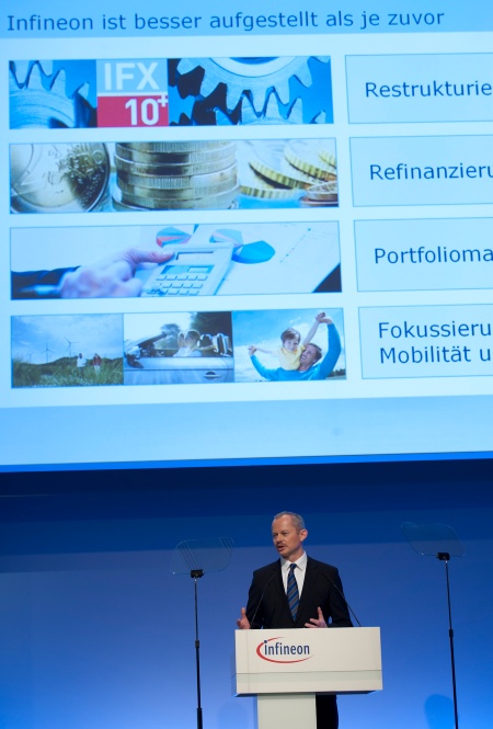 Peter Bauer, Chief Executive Officer of Infineon Technologies AG, at the Infineon Annual General Meeting on February 17, 2011 in Munich, Germany.