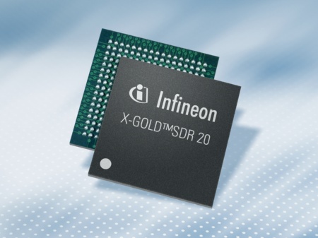 Der X-GOLD(tm) SDR 20, Herz der neuen Mobilfunkplattform von Infineon, ermöglicht satellitengestützte/terrestrische Handys, deren Abmessungen mit heutigen Massenmarktmobiltelefonen vergleichbar sind