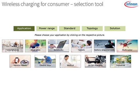 Infineon training Selection Tool Wireless Charging