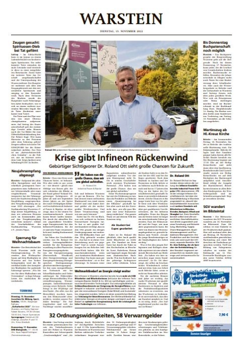 Zeitungsartikel im Soester Anzeiger: Krise gibt Infineon Rückenwind